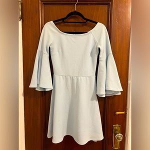 Light blue bell sleeve dress